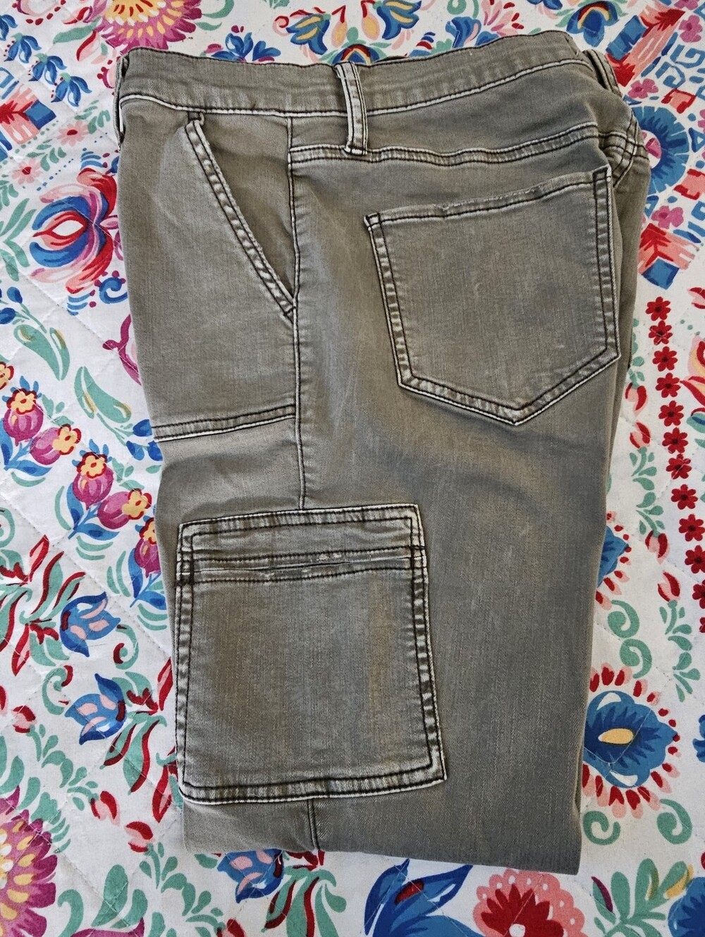 Mudd High Rise Utility Jegging Womens Size 11 Olive Green Stretch Cargo Pants